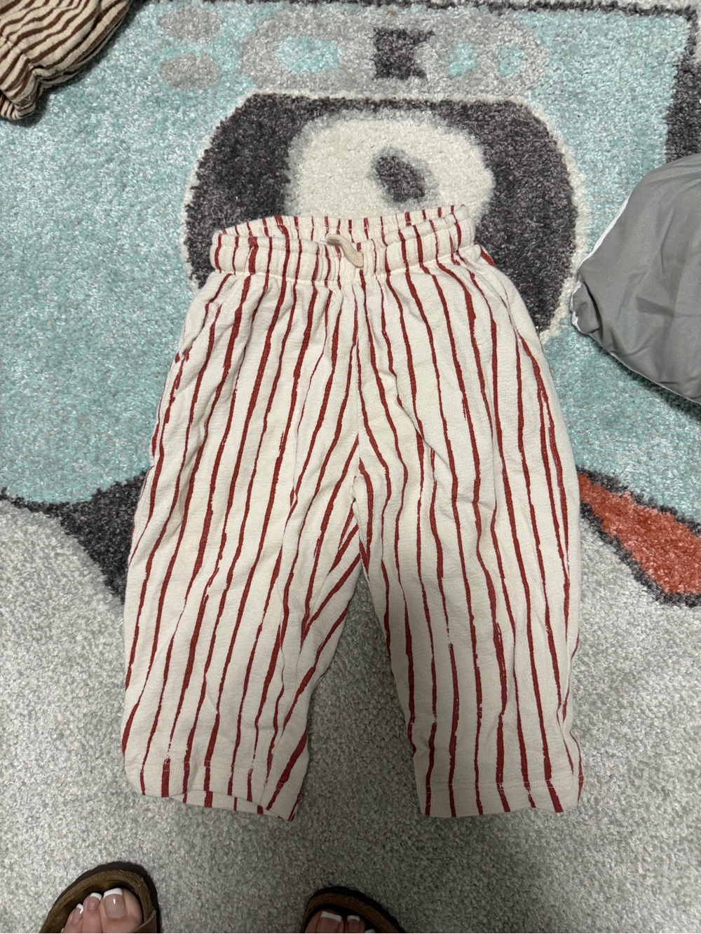 ZARA Kids Red Stripe Cream Lounge Pants